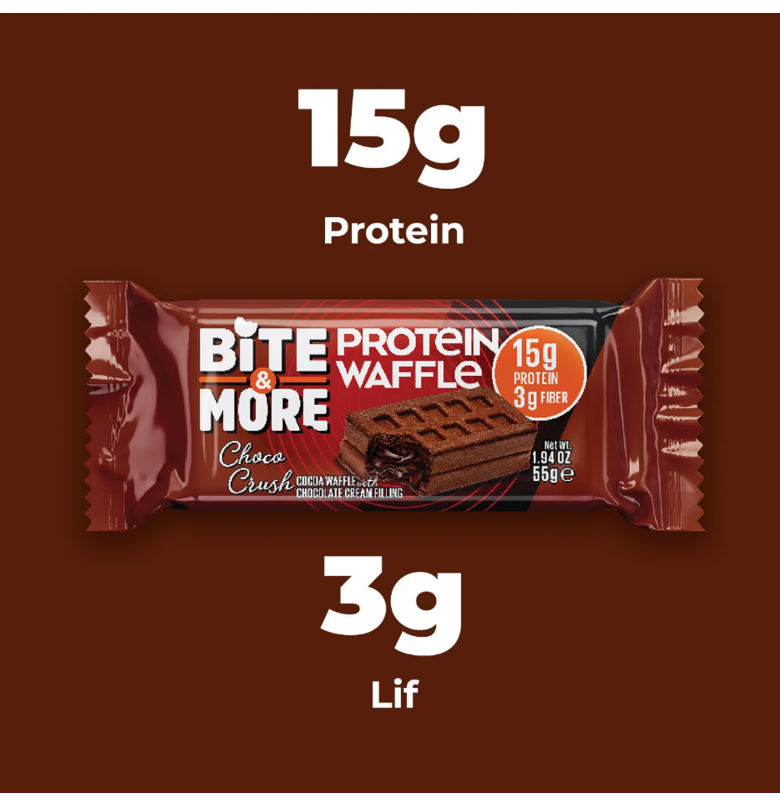 Bite & More Protein Waffle Çikolata 55 gram - 2