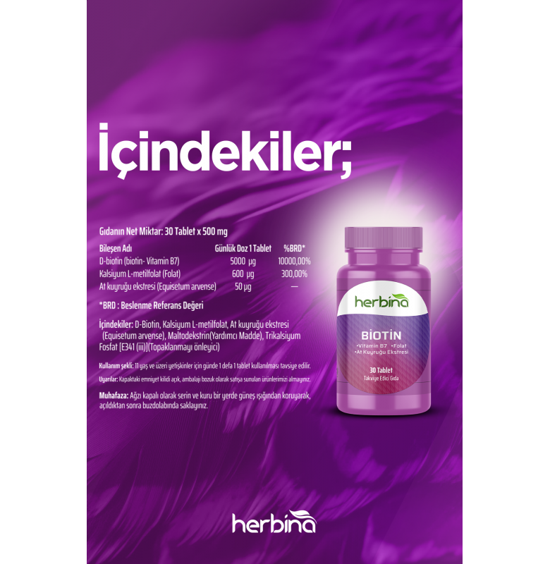 Herbina Biotin 5000mcg 30 Tablet - 2
