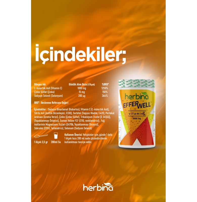 Herbina EfferWell C Vitamini 1000mg 105 gram - 2