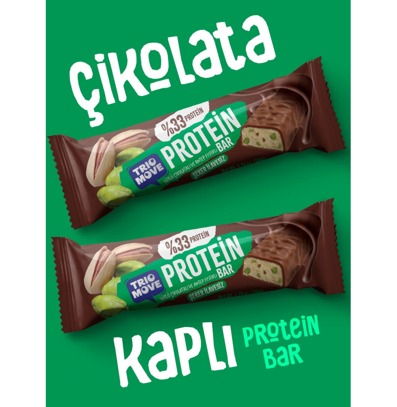 Trio Move %33 Protein Bar Parçacıklı Antep Fıstıklı 9 Adet x 50 gram - 2